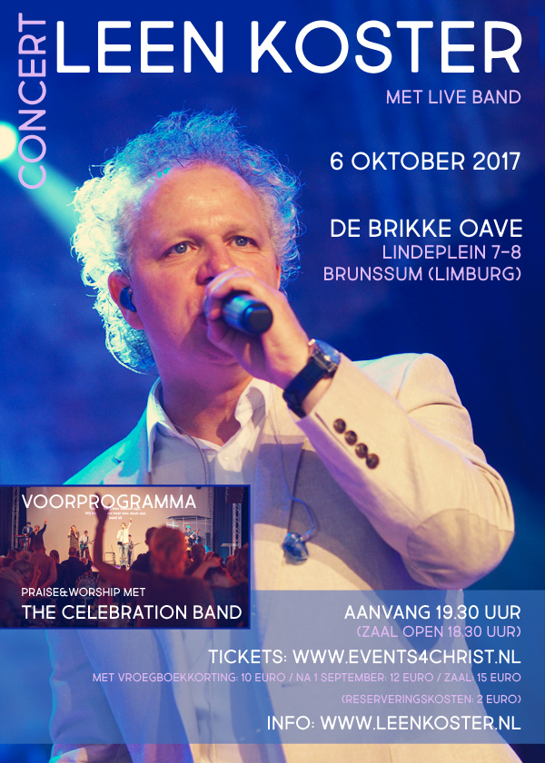 Leen Koster in concert, 6 oktober Brunssem-Zuid Limburg
